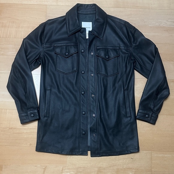 Avec Les Filles Jackets & Blazers - Avec Les Filles Black Leather Shirt Jacket | NWOT!